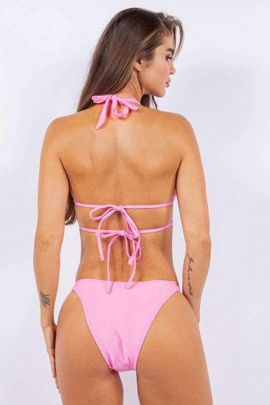 TWO PIECE DOUBLE STRAPES SEXY CUT-OUT BIKINI - Shop Style & More | Fresh Looks, Everyday Deals & Free Shipping
