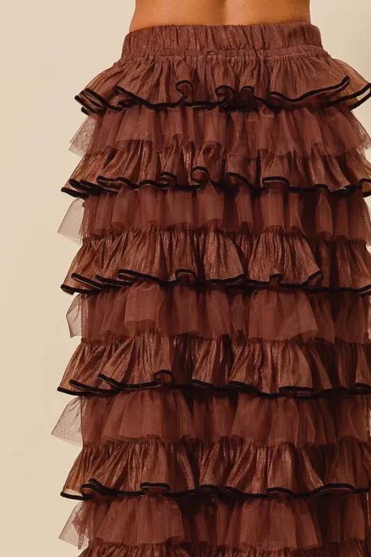 SO ME Layered Ruffled Tulle Maxi Skirt - Shop Style & More | Fresh Looks, Everyday Deals & Free Shipping