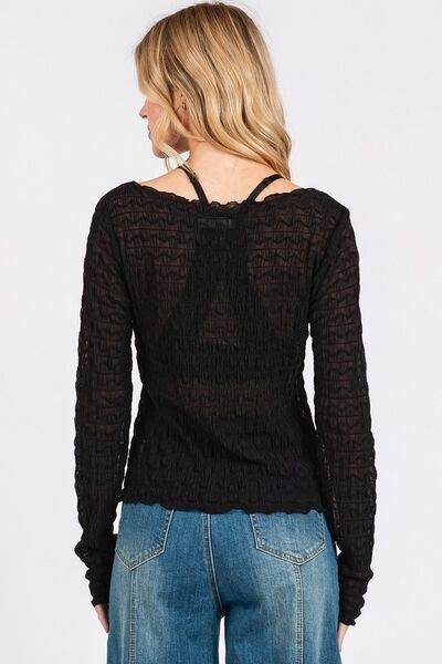 Mittoshop Lettuce Hem Boat Neck Long Sleeve Blouse - Shop Style & More | Fresh Looks, Everyday Deals & Free Shipping