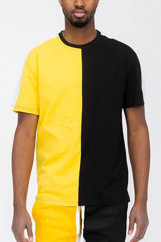 TWO TONE COLOR BLOCK SHORT SLEEVE TSHIRT - Shop Style & More | Fresh Looks, Everyday Deals & Free Shipping