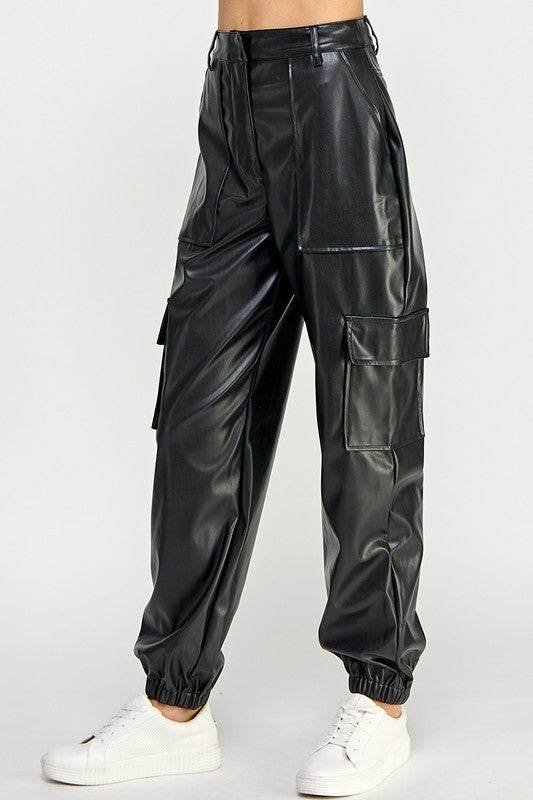 RELAXED VEGAN LEATHER CARGO PANTS - Shop Style & More | Fresh Looks, Everyday Deals & Free Shipping