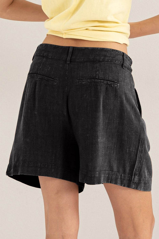 HYFVE High Waist Pleated Linen Shorts - Shop Style & More | Fresh Looks, Everyday Deals & Free Shipping