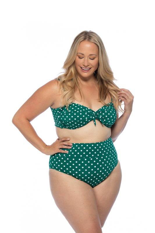 GREEN POLKA DOT HIGH WAIST BIKINI SET - Shop Style & More | Fresh Looks, Everyday Deals & Free Shipping