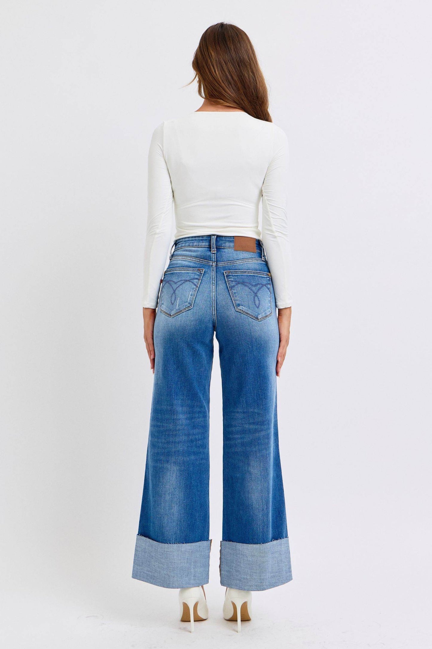Judy Blue Full Size Distressed High Waist Wide Leg Jeans - Shop Style & More | Fresh Looks, Everyday Deals & Free Shipping