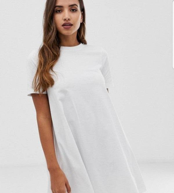 Jersey Dress white with Pockets - Shop Style & More | Fresh Looks, Everyday Deals & Free Shipping