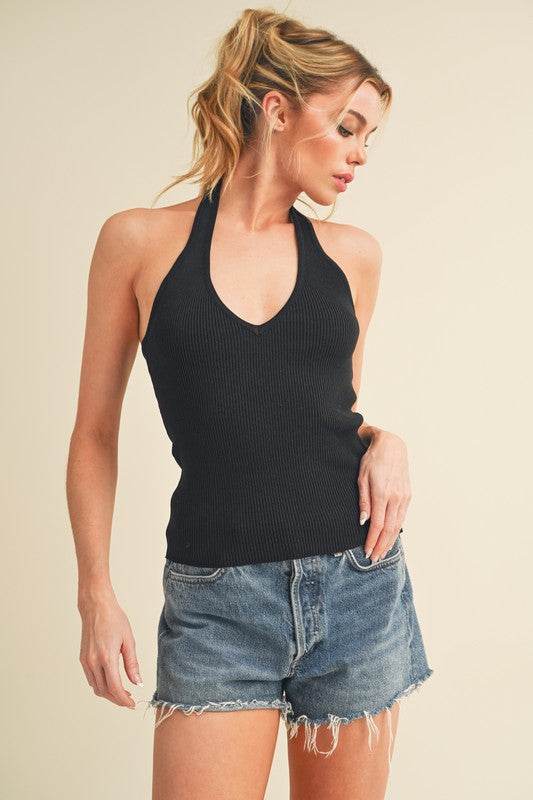 Aemi + Co Ribbed Halter Neck Cami - Shop Style & More | Fresh Looks, Everyday Deals & Free Shipping