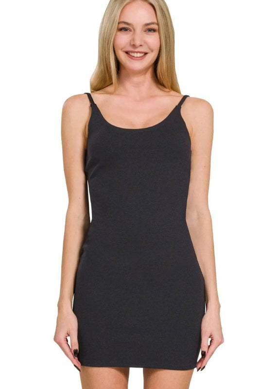 Zenana Ponte Spaghetti Strap Bodycon Mini Dress - Shop Style & More | Fresh Looks, Everyday Deals & Free Shipping