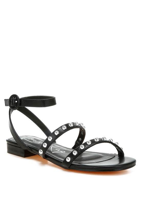 Flippity Studded Ankle Strap Flat Sandals - Shop Style & More | Fresh Looks, Everyday Deals & Free Shipping