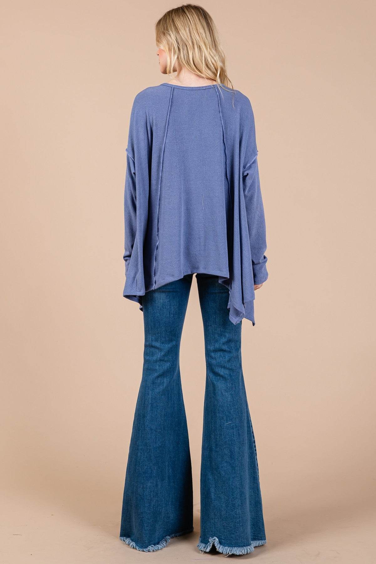 Ces Femme Asymmetrical Long Sleeve top - Shop Style & More | Fresh Looks, Everyday Deals & Free Shipping
