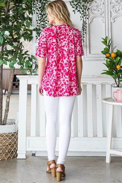 Heimish Full Size Short Sleeve Crisscross Animal Babydoll Top Plus Size - Shop Style & More | Fresh Looks, Everyday Deals & Free Shipping