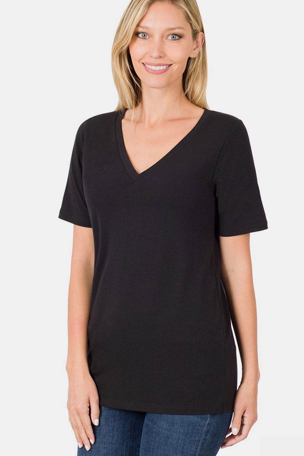 Zenana V-Neck Short Sleeve T-Shirt - Shop Style & More | Fresh Looks, Everyday Deals & Free Shipping