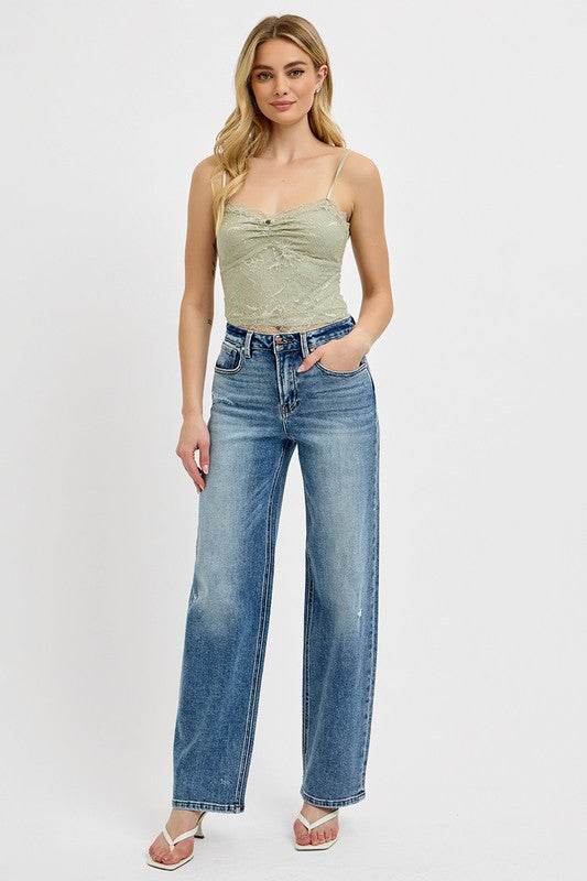 RISEN Full Size Distressed Wide Leg Jeans Plus Size - Shop Style & More | Fresh Looks, Everyday Deals & Free Shipping