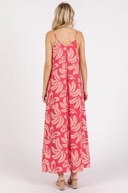 Mittoshop Printed V-Neck Maxi Cami Dress with Pockets - Shop Style & More | Fresh Looks, Everyday Deals & Free Shipping