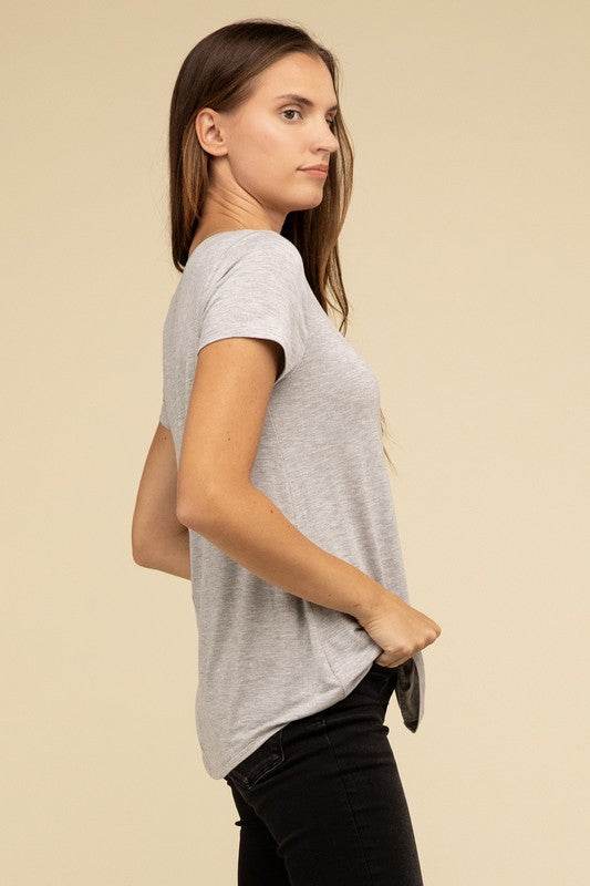 Flowy Round Hem Rayon Short Sleeve Top - Shop Style & More | Fresh Looks, Everyday Deals & Free Shipping