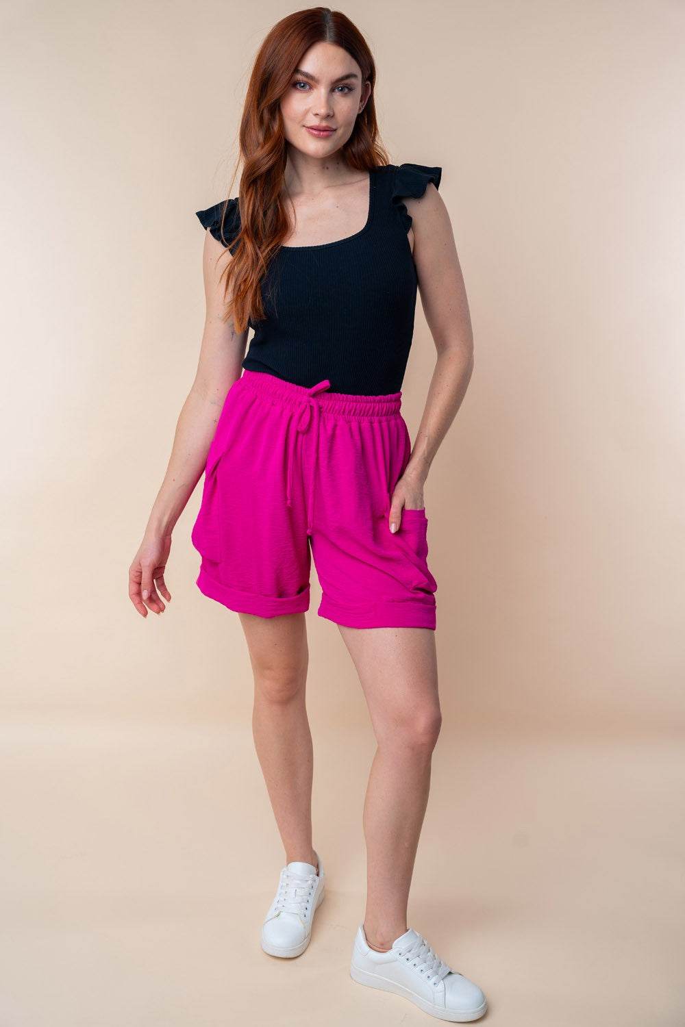 White Birch High Waisted Drawstring Knit Cargo Shorts - Shop Style & More | Fresh Looks, Everyday Deals & Free Shipping