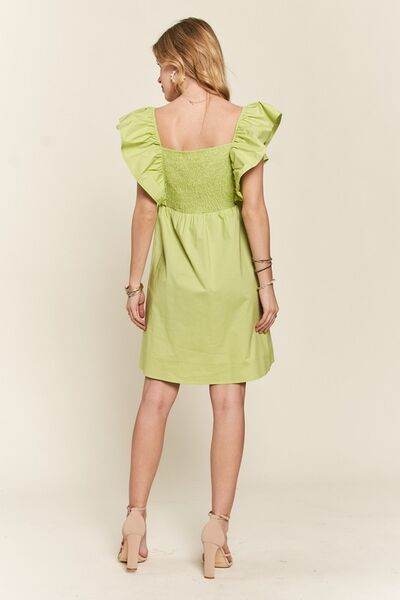 ADORA Smocked Back Ruffled Cap Sleeve Babydoll Dress - Shop Style & More | Fresh Looks, Everyday Deals & Free Shipping