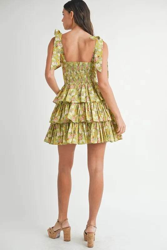 MABLE Floral Print Shoulder Tie Layered Mini Dress - Shop Style & More | Fresh Looks, Everyday Deals & Free Shipping