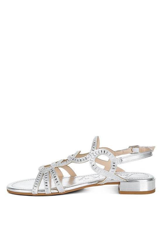 Jisters Cut Out Detail Rhinestone Flat Sandals - Shop Style & More | Fresh Looks, Everyday Deals & Free Shipping