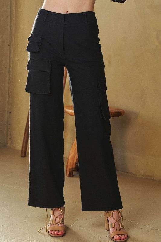 Davi & Dani Flap Pocket Mid Rise Cargo Pants - Shop Style & More | Fresh Looks, Everyday Deals & Free Shipping