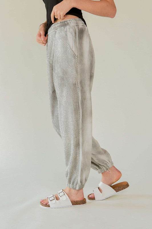 Davi & Dani Rhinestone Elastic Waist Joggers - Shop Style & More | Fresh Looks, Everyday Deals & Free Shipping