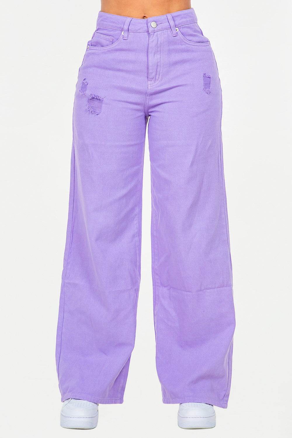 American Bazi High Waist Distressed Wide Leg Jeans - Shop Style & More | Fresh Looks, Everyday Deals & Free Shipping