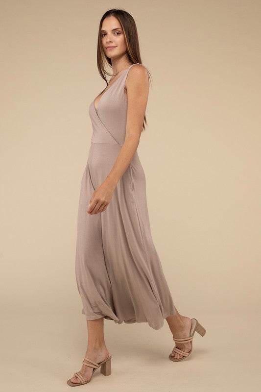 Surplice Neckline Sleeveless Jumpsuit - Shop Style & More | Fresh Looks, Everyday Deals & Free Shipping
