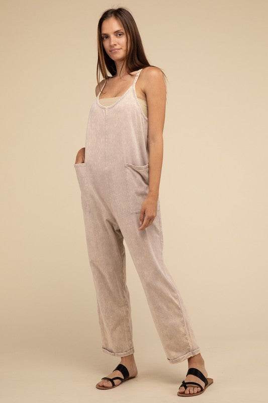 Washed Spaghetti Straps Overalls with Pockets - Shop Style & More | Fresh Looks, Everyday Deals & Free Shipping