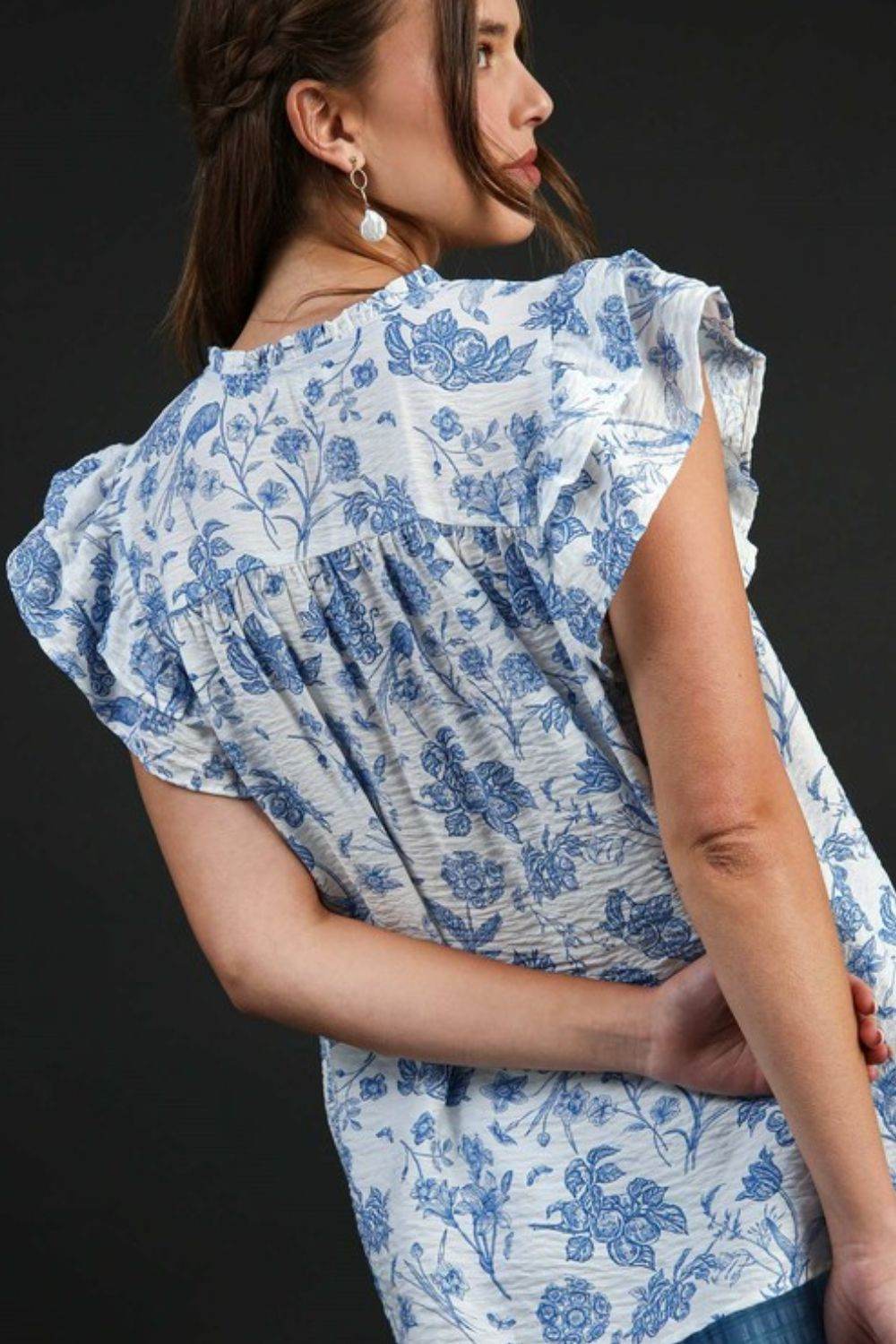 Umgee Full Size Two Tone Boxy Cut Floral Print Plus Size - Shop Style & More | Fresh Looks, Everyday Deals & Free Shipping