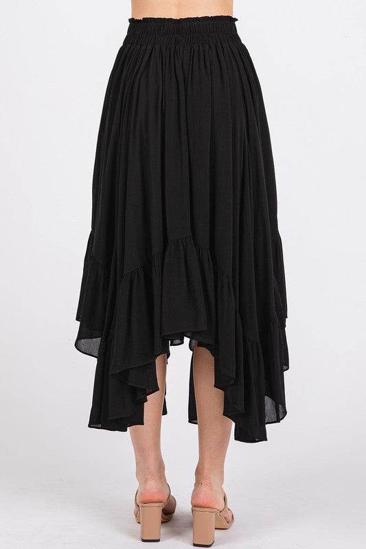 Mittoshop Handkerchief Hem Elastic Waist Pocket Midi Skirt - Shop Style & More | Fresh Looks, Everyday Deals & Free Shipping