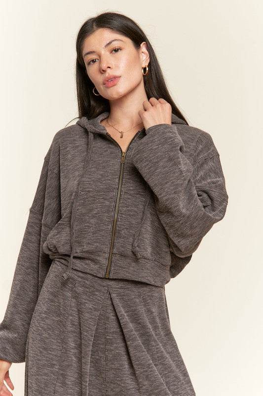 Zip-up drop shoulder hooded jacket - Shop Style & More | Fresh Looks, Everyday Deals & Free Shipping