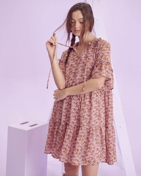 Floral print v-neck mini dress - Shop Style & More | Fresh Looks, Everyday Deals & Free Shipping