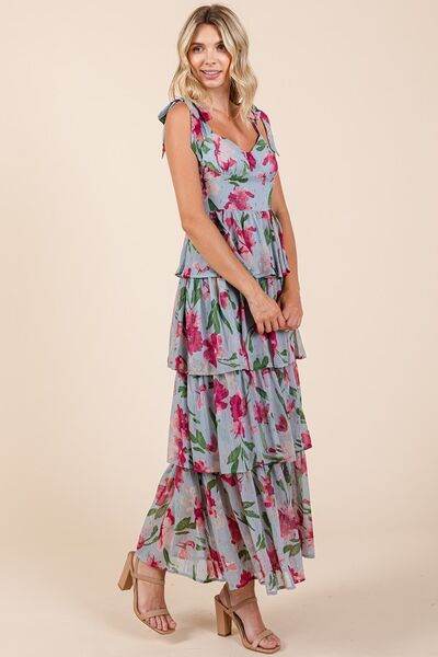 Mittoshop Layered Floral Sweetheart Neck Maxi Dress - Shop Style & More | Fresh Looks, Everyday Deals & Free Shipping