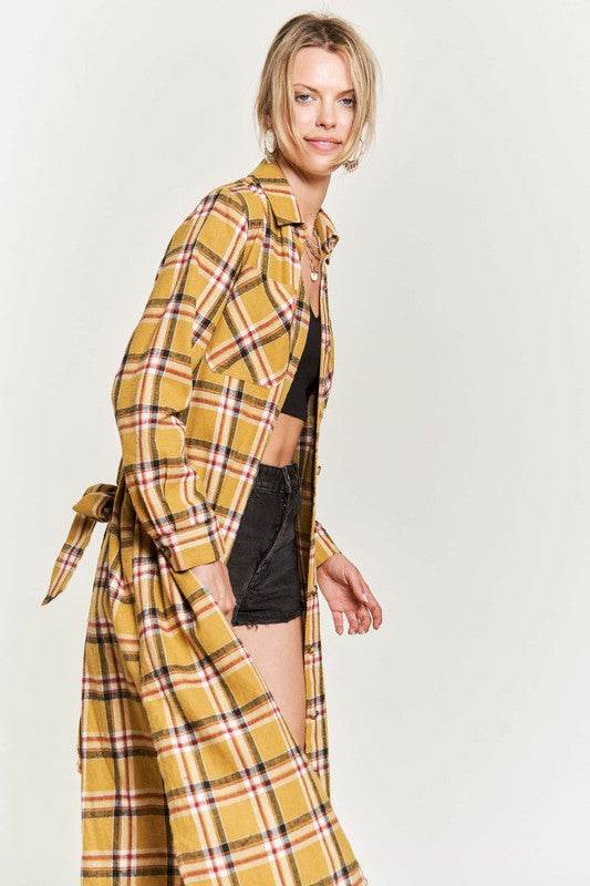 PLAID PRINT COLLAR LONG SHIRT DRESS PLUS - Shop Style & More | Fresh Looks, Everyday Deals & Free Shipping