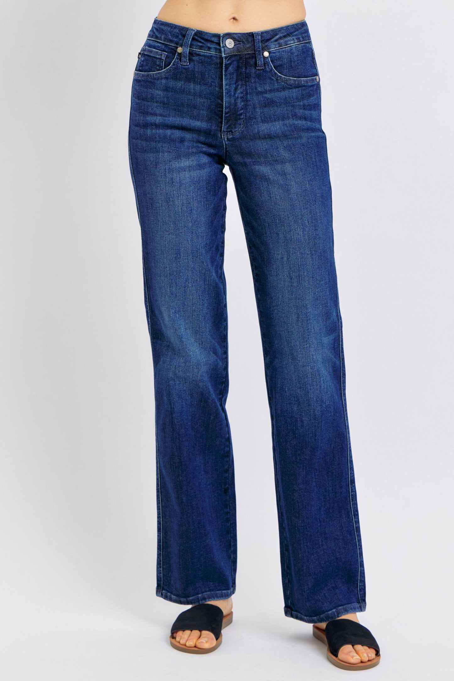 Judy Blue Full Size Tummy Control Straight Jeans Plus Size - Shop Style & More | Fresh Looks, Everyday Deals & Free Shipping