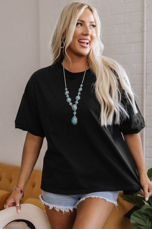 Ayra Loose Half Sleeve Hi Low Hem Top - Shop Style & More | Fresh Looks, Everyday Deals & Free Shipping