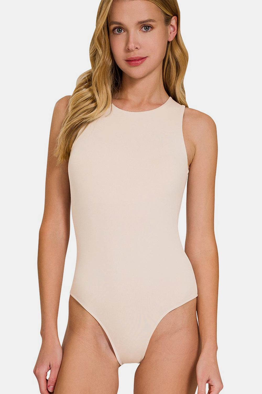 Zenana Round Neck Sleeveless Padded Bodysuit - Shop Style & More | Fresh Looks, Everyday Deals & Free Shipping