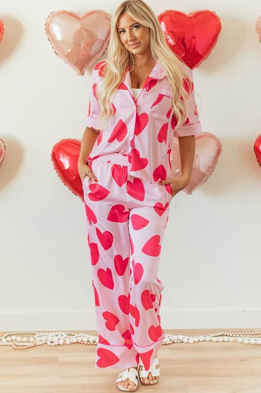 Pink Classic Heart Valentines Pajamas Set - Shop Style & More | Fresh Looks, Everyday Deals & Free Shipping