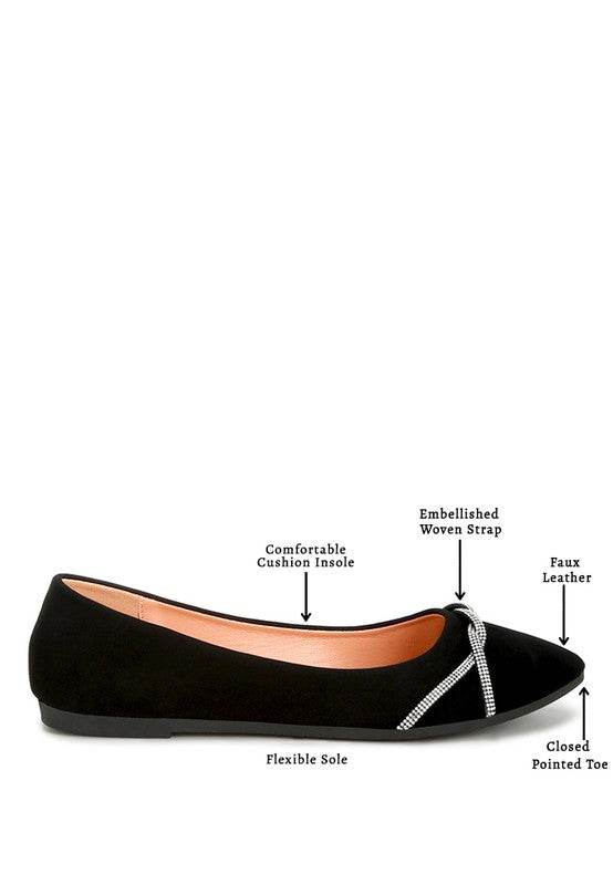 Playasu Rhinestone Faux Leather Ballerinas - Shop Style & More | Fresh Looks, Everyday Deals & Free Shipping