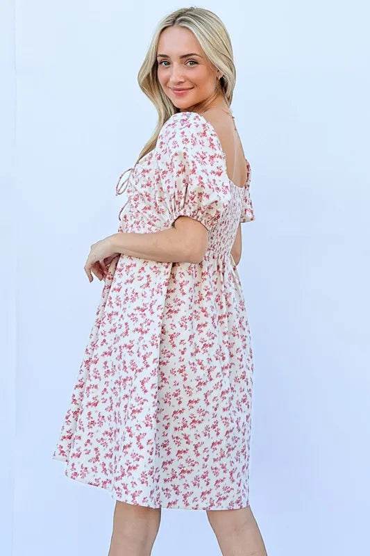And The Why Lace Up Front Puff Babydoll Dress - Shop Style & More | Fresh Looks, Everyday Deals & Free Shipping