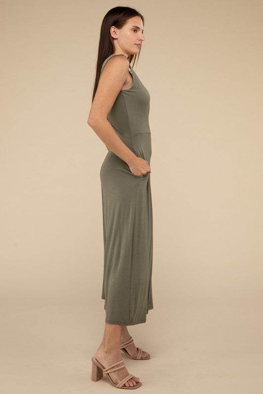 Surplice Neckline Sleeveless Jumpsuit - Shop Style & More | Fresh Looks, Everyday Deals & Free Shipping
