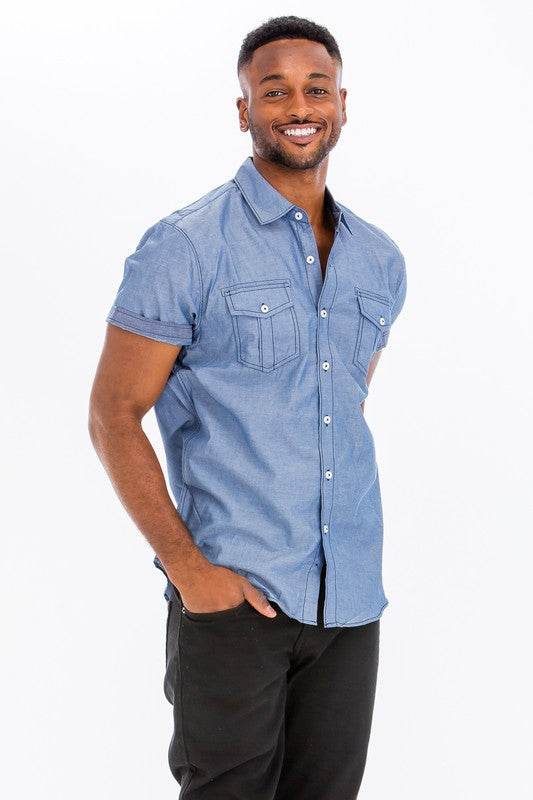Weiv Men's Casual Short Sleeve Two Tone Shirts - Shop Style & More | Fresh Looks, Everyday Deals & Free Shipping