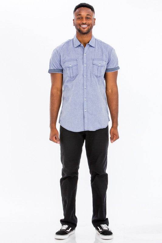 Weiv Men's Casual Short Sleeve Two Tone Shirts - Shop Style & More | Fresh Looks, Everyday Deals & Free Shipping