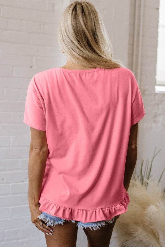 Kimber Frilled Hem Loose Top - Shop Style & More | Fresh Looks, Everyday Deals & Free Shipping