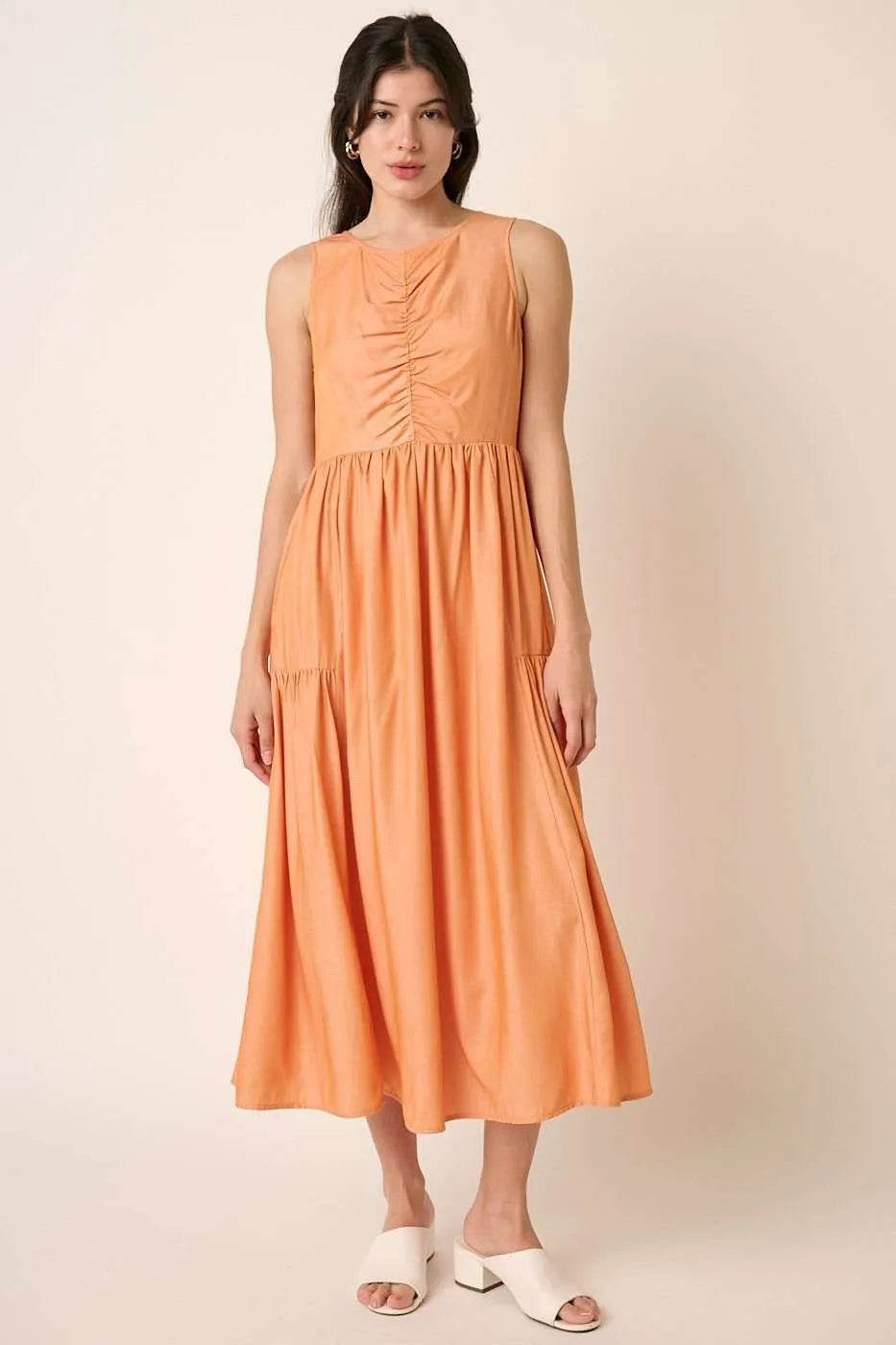 Mittoshop Ruched Detail Sleeveless Midi Dress - Shop Style & More | Fresh Looks, Everyday Deals & Free Shipping