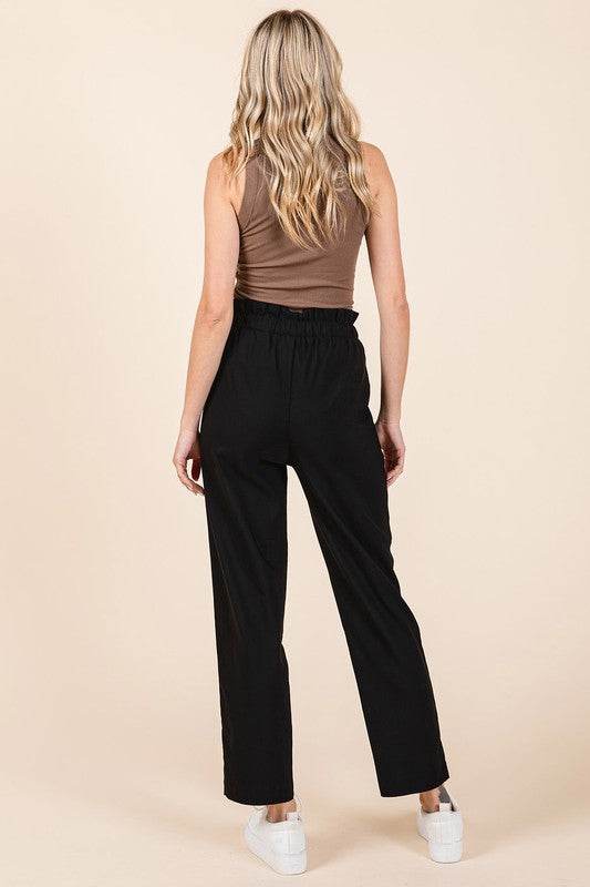 Mittoshop Paperbag Waist Tapered Straight Pants - Shop Style & More | Fresh Looks, Everyday Deals & Free Shipping
