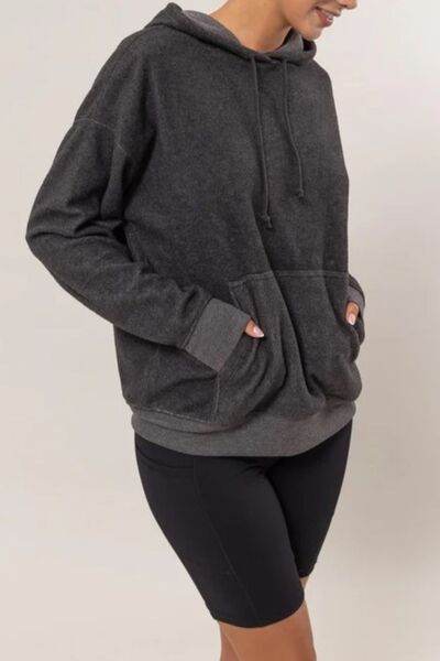 HYFVE Brushed Long Sleeve Hoodie with Kangaroo Pocket - Shop Style & More | Fresh Looks, Everyday Deals & Free Shipping