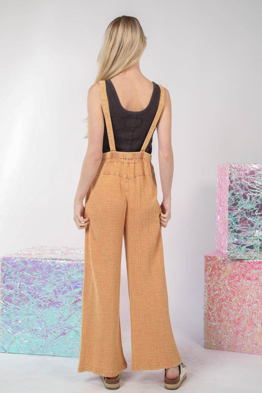 VERY J Texture Washed Wide Leg Overalls - Shop Style & More | Fresh Looks, Everyday Deals & Free Shipping