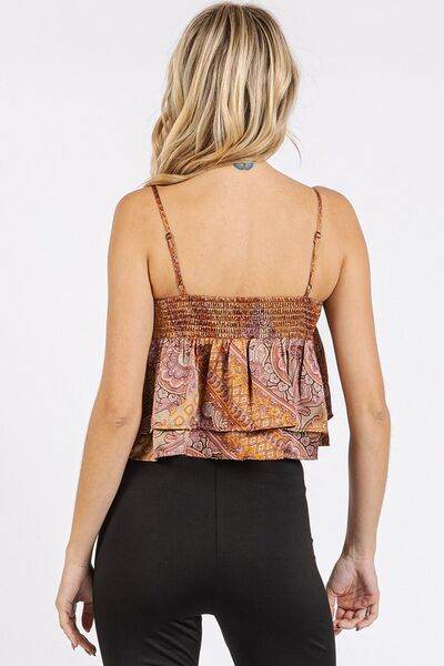 Mittoshop Paisley Patchwork Print Satin Ruffle Crop Cami - Shop Style & More | Fresh Looks, Everyday Deals & Free Shipping
