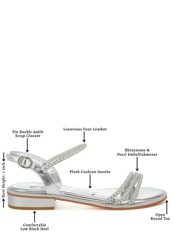 Nobbity Rhinestone Pearl Detail Flat Sandals - Shop Style & More | Fresh Looks, Everyday Deals & Free Shipping