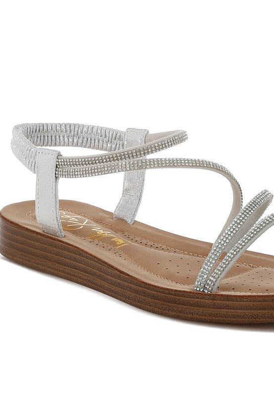 Ridayne Rhinestones Embellished Strappy Flats - Shop Style & More | Fresh Looks, Everyday Deals & Free Shipping